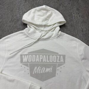 NOBULL Hoodie Men L White Wodapalooza Miami Fleece Performance Stretch